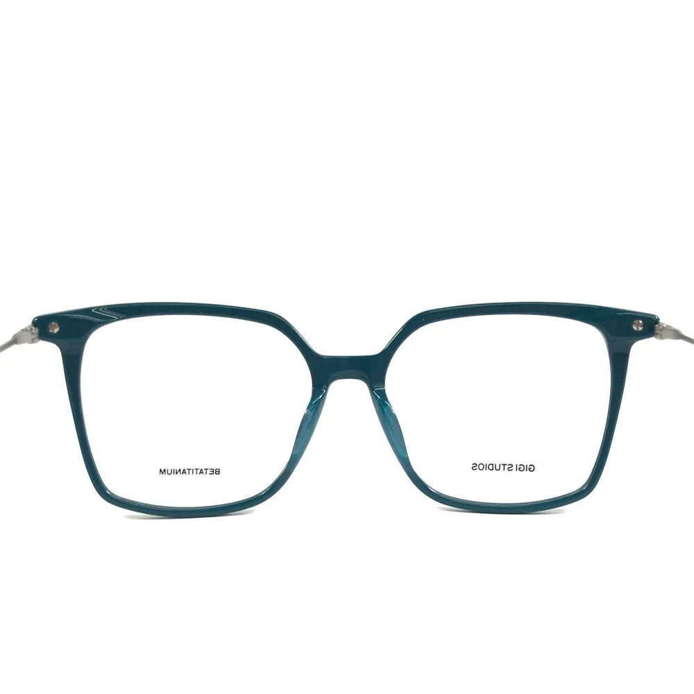 Gigi Studios Eyeglasses Frames AMERA GS8002/030 Green Silver Titanium 55-16-145